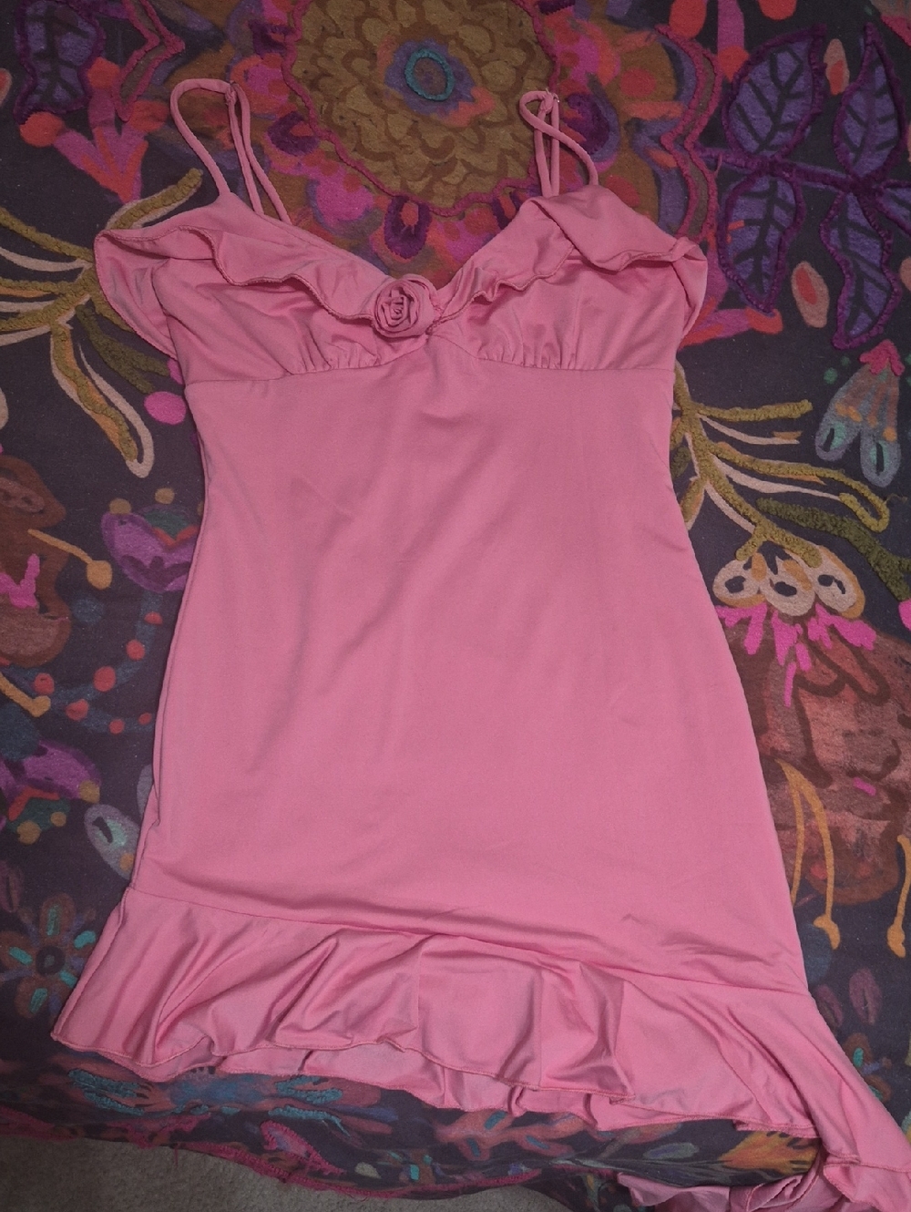 Pink Ruffle Camisole Dress